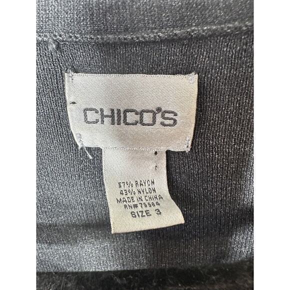 Chicos Sweater Womens 3 (XL 16) Gray Rayon V Neck Long Sleeve Luxe Knit - Picture 4 of 14